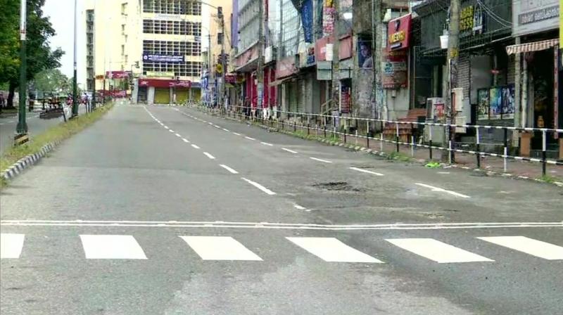 Roads deserted in Kerala