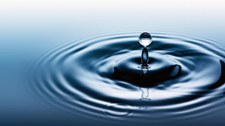 Water surface after collision with drop