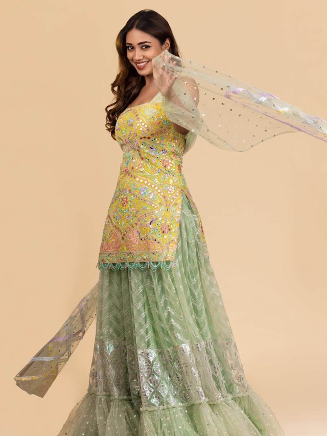 Nivetha-Pethuraj-Yellow-Blue-Sharara-Set-Best-For-Festive-Wear