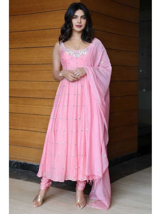 Priyanka Chopra Pink Silk Stitched Salwar Suit-1200x1200