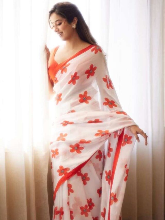 Flowery red saree